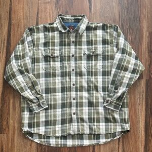 RedHead Green Plaid Flannel Button-Up Shirt Size 2XL